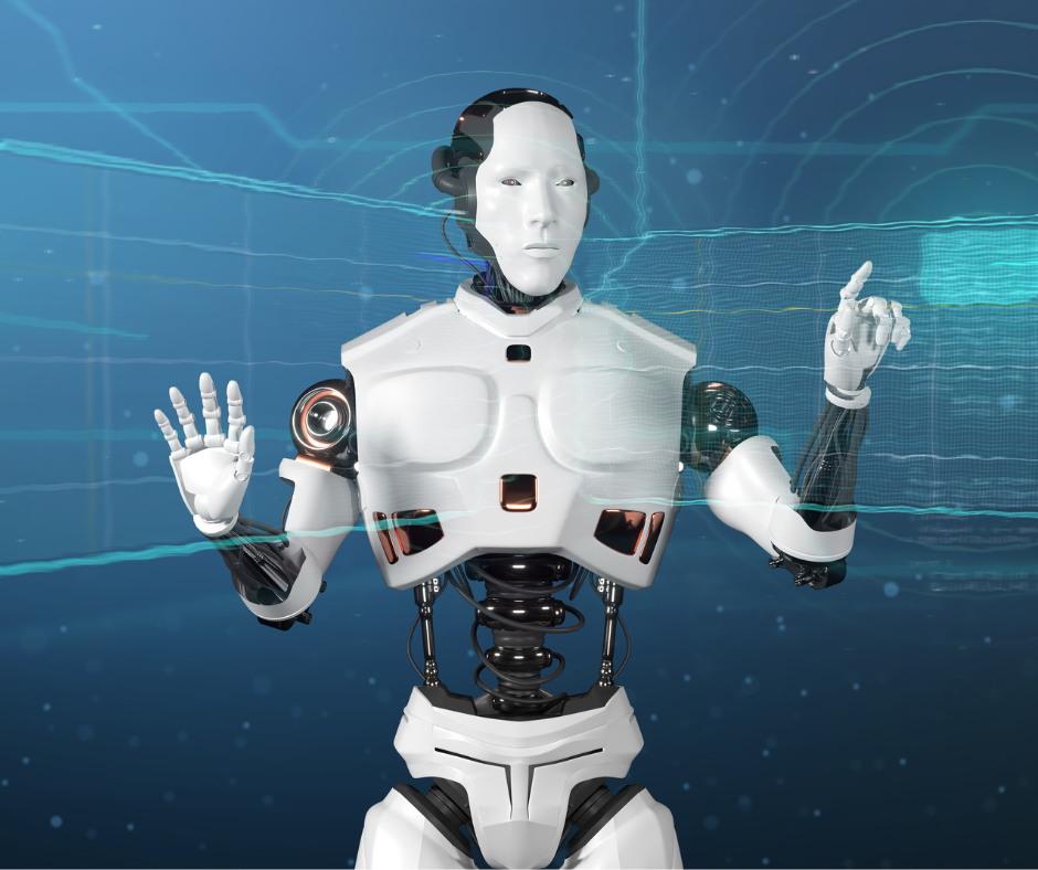 AI robot doing things with technology