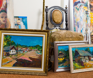 valuable art collection kept in someone's home