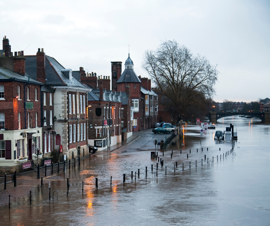 Flooded town